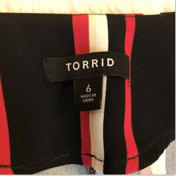 Torrid Open Blazer Size 6X Black Fuchsia Stripe - Picture 5 of 6